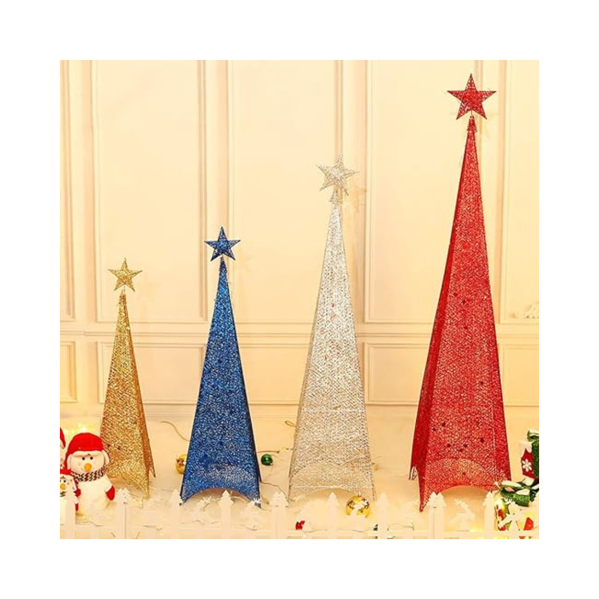 Árbol de Navidad LED Piramidal 210 cm - Moderno y Fácil de Armar