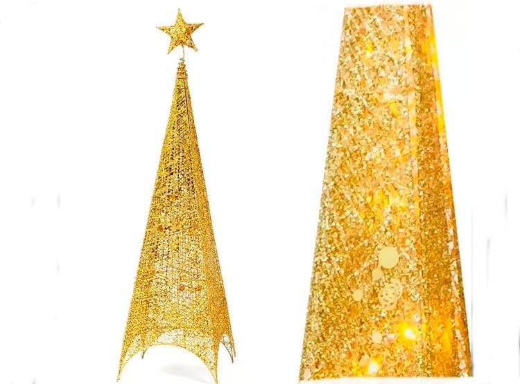 Árbol de Navidad LED Piramidal 210 cm - Moderno y Fácil de Armar